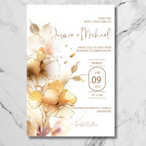 Golden Watercolor Bloom